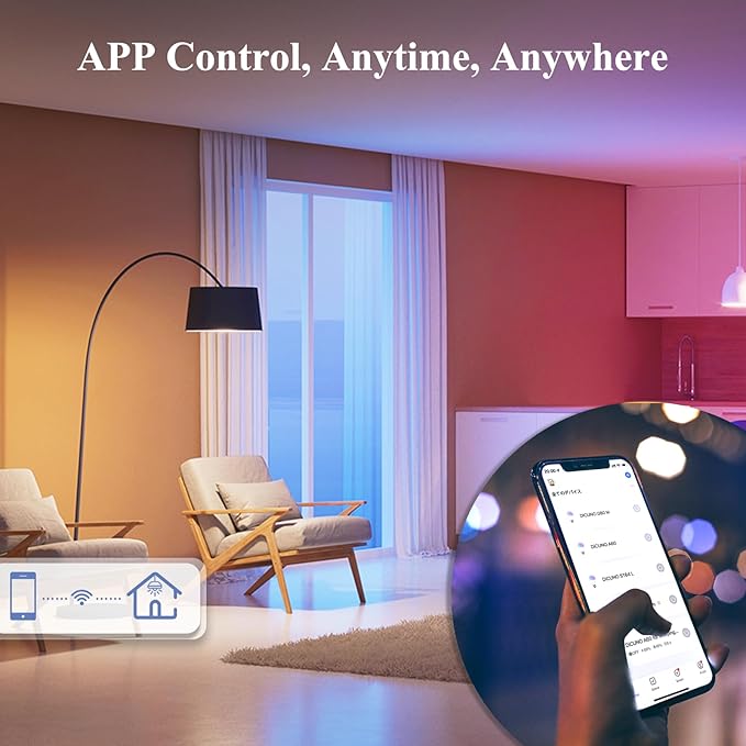 DiCUNO Smart Edison Bulbs ST19, Color Changing WiFi Smart Light Bulb, 2700K-6500K Tunable via App, ST58 Edison Bulb, Compatible with Alexa & Google Home, 5W (50 Watt Equivalent), 500lm, 2-Pack
