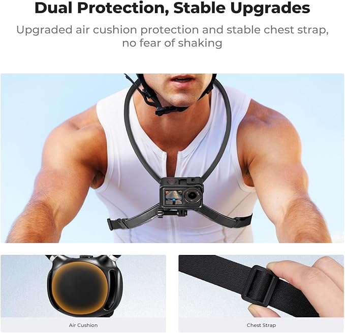 K&F Concept Neck Mount with Air Cushion, Camera POV Mount for Hands-Free POV Vlogging for GoPro Hero 13/12/11/10/9/8/7/6/5/4/MAX, Insta 360 Ace Pro 2, DJI Osmo 360 Nano Action 3/4/5 Pro, AKASO
