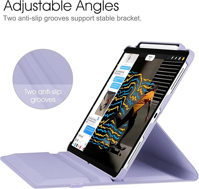 Fintie Rotating Case for iPad Pro 12.9-inch 6th Generation 2022-360 Degree Swiveling Protective Cover with Pencil Holder, Auto Sleep/Wake, Also Fit iPad Pro 12.9" 5th/4th/3rd Gen, Lilac Purple