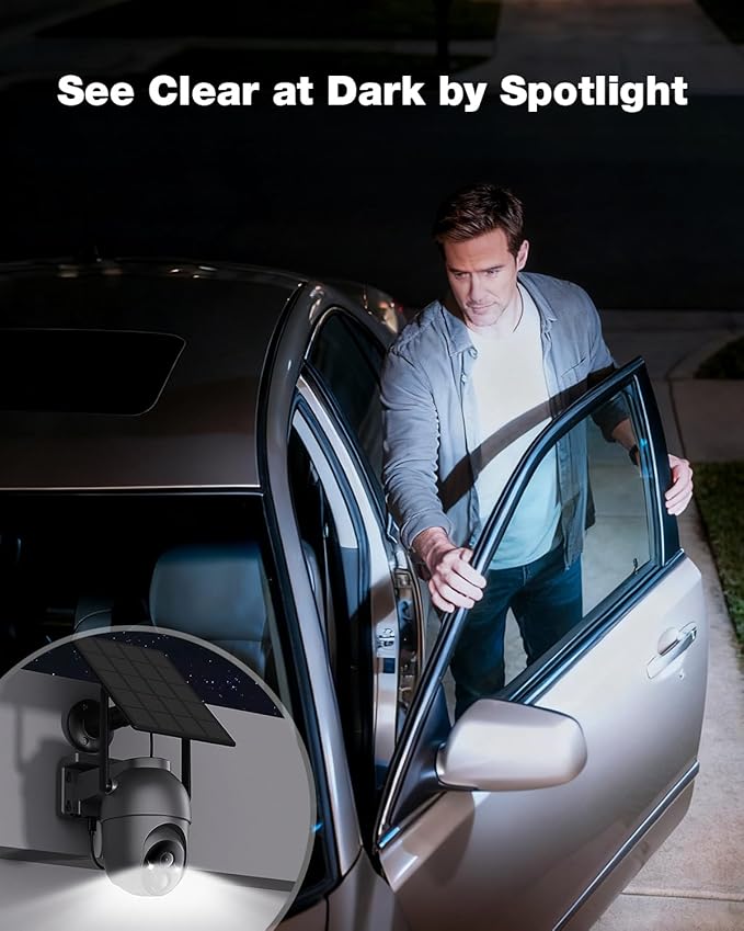 SEHMUA Security Cameras Wireless Outdoor (4-cam-kit), No Subscription Required, Color Night Vision, 360° PTZ, 4MP Live View, Instant Alerts, Solar Security Camera System Works 2.4G & 5G WiFi for House