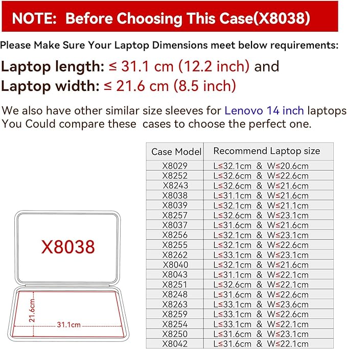 Smatree Hard EVA Protective Sleeve Case Compatible for 14 inch Dell Pro 14 Premium (PA14250),Latitude 9440/9450 2-in-1, Notebook Sleeve Bag (X8038)