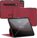 Zugu Case for iPad Pro 13 (M4/M5) 2024/2025, Slim Protective Cover with Apple Pencil Holder, Auto Wake/Sleep, Multiple Viewing Angles, iPad Pro 13 Inch Cover, Phone Protectors, Scarlet Red