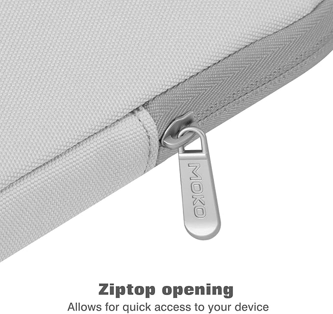 MoKo 9-11 Inch Tablet Sleeve Bag Carrying Case Fits New 11inch iPad Air M4, iPad A16 2025, iPad Pro 11 M4, Air 5/4/3, iPad 10/9/8th Gen, Tab S8/S9 11", Tablet Carrying Case, Gray + White