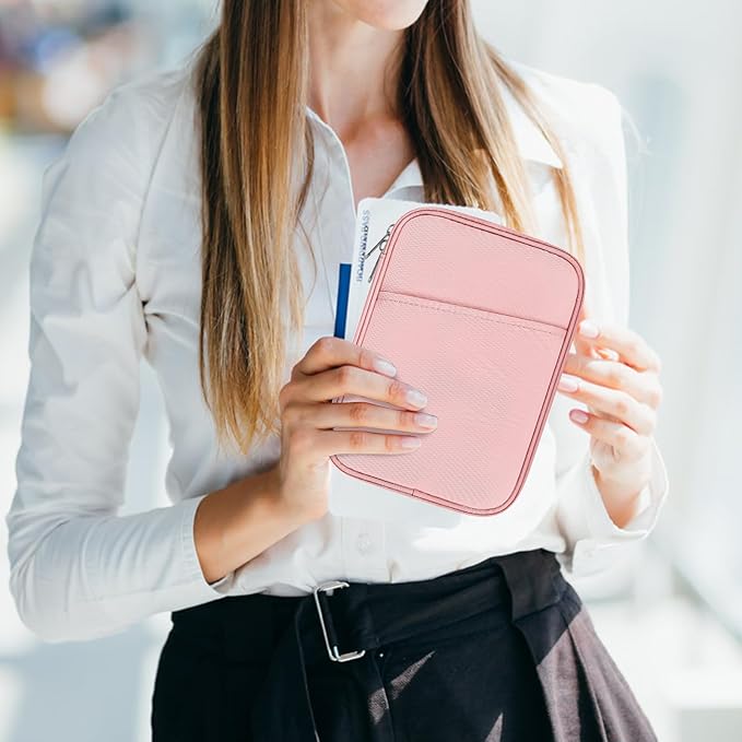 HoYiXi Universal Sleeve Bag for 6",6.8",7" Kindle Paperwhite/Colorsoft 2024-2012 Compatible with 6"-6.8" All-New Kindle/Kobo/Tolino/Sony,6" EReader with Anti-Drop Protective Cover,Pink