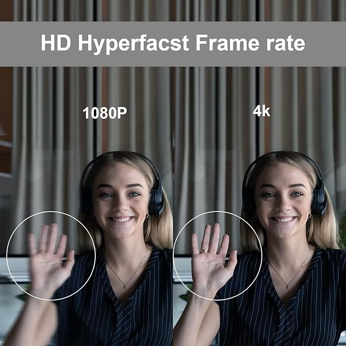 4K Webcam Conference Call TV Room Web Camera with Dual Microphones &Speaker, | All-in-One USB Video Camera, 116° Wide Angle, AI Auto Framing | Compatible with Zoom, OBS