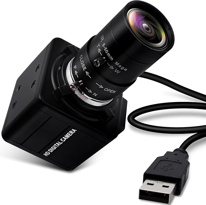 4K Ultra HD 5-50mm Zoom Manual Lens USB Web Camera, 2160P IMX317 Sensor, 10X Varifocus Close-up USB Webcam for Windows/Linux/Raspberry Pi