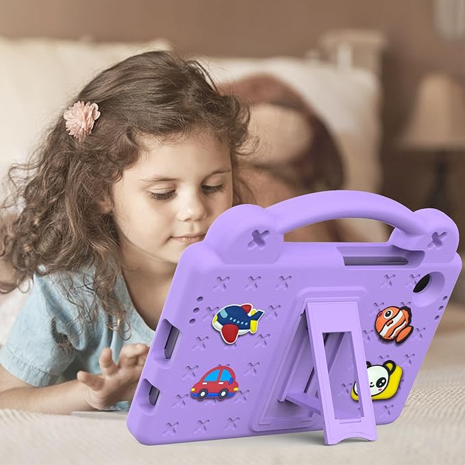 AKABEILA Compatible with Samsung Galaxy Tab A9 8.7 X115N(2023) Tablet Case, Kids Friendly Universal Lightweight Shockproof Protective Case with Shoulder Strap & Stand Handle Light Purple