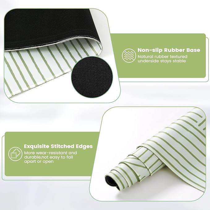 iCasso Green Desk Matt for Desktop, Cute Desk Pad Mat, Large Mouse Pad, Anti-Slip Big Mousepad with Stitched Edges, Keyboard Pad for Computer(Green)