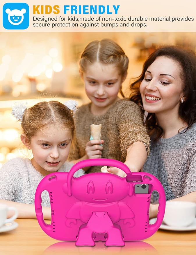 SUPLIK Kids Case for New iPad 11th Gen (A16) 11-inch 2025 & 10th Generation 10.9" 2022 & Air 11" 2025/2024 & Air 5th/4th Gen & Pro 11, Durable Shockproof Cover with Shoulder Strap Handle Stand, Pink