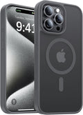 Magnetic for iPhone 15 Pro Max Case[Compatible with MagSafe][Military-Grade Drop Protection][Anti-Yellowing]Shockproof Protective Translucent Matte Cover for iPhone 15 Pro Max Phone Case,Gray