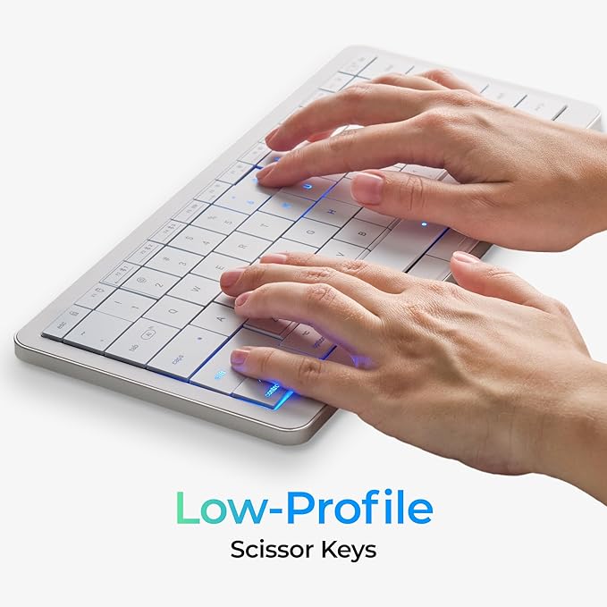 CLVX S Mac | Touch On Keys & Gestures AI Keyboard | Bluetooth & USB-C | Low Profile Silent Scissor Keys | Interactive RGB | Aluminum Chassis | Compatible with Mac/iPad/AppleTV/VisionPro
