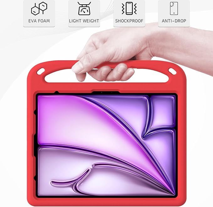 ATOOZ Kids Case for iPad air 13 inch 2024 2025 2026 (M2 M3 M4) / iPad Pro 13 inch (M4 M5), Cover with Shockproof Handle Stand for iPad Pro 13 7th /8th Gen 13" Tablet (Red)