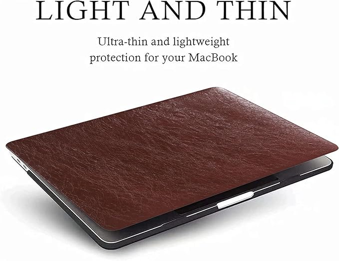 Funut for MacBook Air 15 inch Case 2026 2025-2023 Release M4 A3241 M3 A3114 M2 A2941 Liquid Retina Display, Vintage Waxed Leather Plastic Hard Shell Case & Keyboard Cover,Vintage Dark Brown