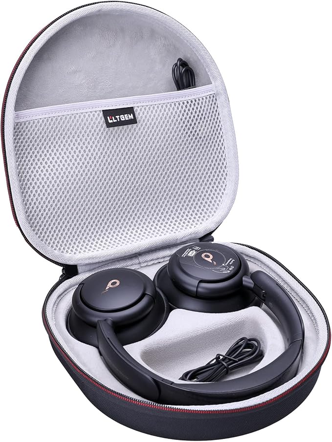 LTGEM Case Compatible with Anker Soundcore Life Q20i / Q20 / Q30 / Q45 Hybrid Active Noise Cancelling Headphones, Black+Gray