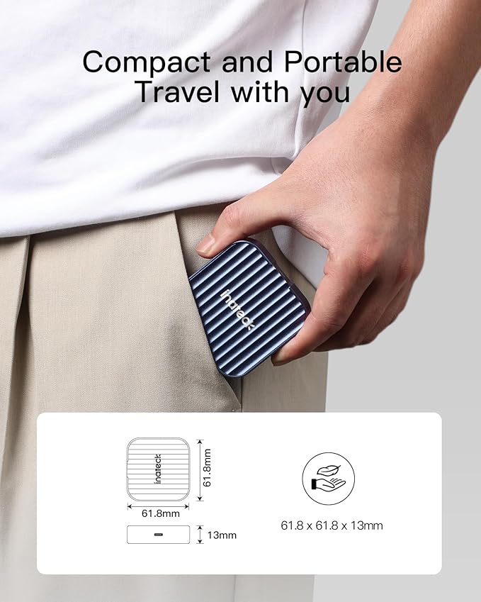 Inateck Magnetic M.2 SSD Enclosure, Type-C USB 3.2 Gen 2 10Gbps SSD Enclosure, Compatible with 2230 NGFF&NVME PCIe M.2 M-Key/B&M-Key, Supports Windows/Linux/Android/MacOS, FE2032