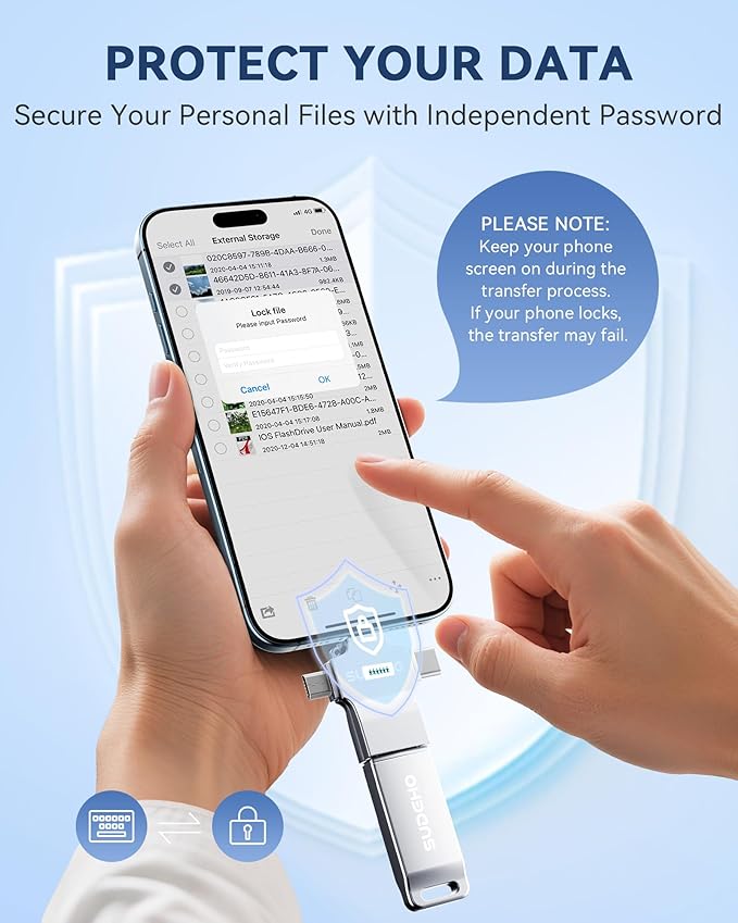 MFi Certified Photo Stick 128GB USB Flash Drive for iPhone, 4 in 1 External Memory Thumb Drive for Picture Video Saver and Backup, High Speed Memory Stick USB Drive for iPhone/iPad/Android/PC (Silver)