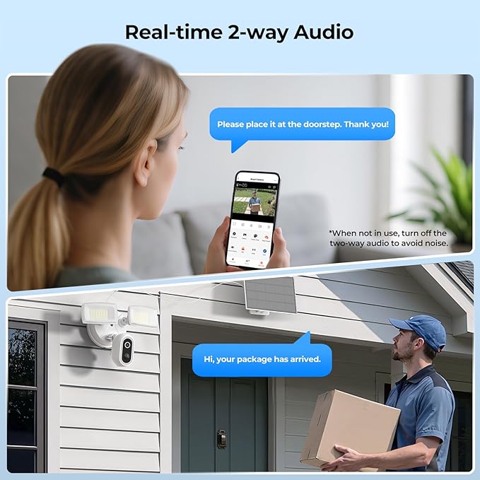 Onforu Solar Flood Light Camera, 2K Wireless Outdoor Floodlight Security Cam with USB-C Rechargeable, Motion Detection, Color Night Vision, 2.4GHz WiFi, Siren, 24/7 Recording, Works with Alexa, IP65