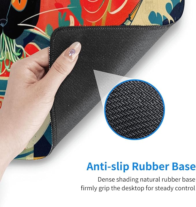 Mouse Pad Gaming - Large Mouse Pad for Desk with Waterproof Surface & Durable Design Desk Mat for Desktop & Office Accessories (Nautical Noodles)