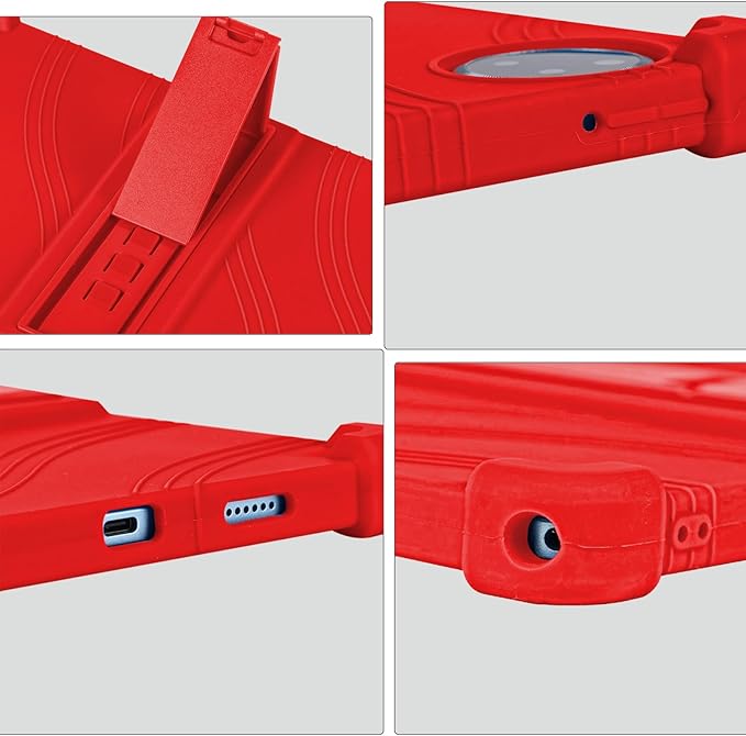 ATOOZ for DOOGEE U11 Case 11 Inch,Soft Silicone Kids Case for DOOGEE U11 Pro Tablet 2025/Teclast P50 Tablet with Stand (Red)