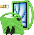 Kids Case for iPad Pro 11-inch (M5) 2025/(M4) 2024, Air 11" 2026 M4/M3/M2 Case with Pencil Holder, Techcircle Lightweight Shockproof EVA Foam Handle Stand Anti-Slip Grip Rugged Cover, Green