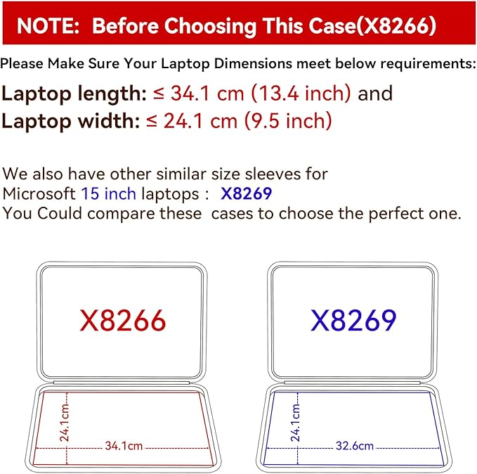 Smatree Hard EVA Protective Sleeve Case Compatible for 15 inch Microsoft Surface Laptop 6/5/4/3, Waterproof and Anti-Shock Bag (X8266)