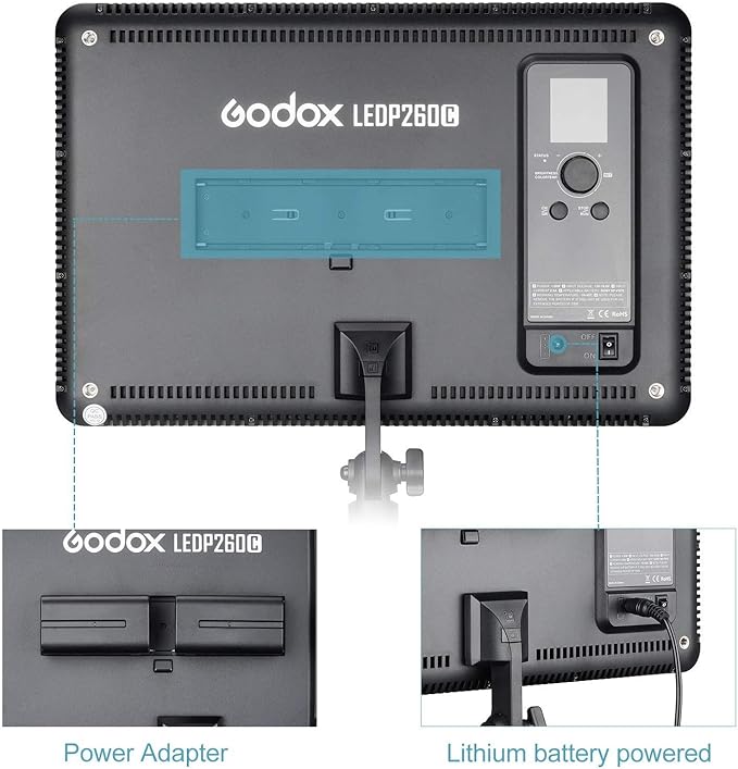 Godox Key Light Desk Lamp Clamp LED Light Panel Streaming Light Studio with Wireless Remote 3200K-5600K Bi-Color Temperature for YouTube Tiktok Live Game Shooting Stream Portrait Video Conference