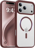 Magnetic for iPhone 17 Pro Case,[Anti-Slip][Compatible with MagSafe][Military Grade Drop Protection] Shockproof Protective Translucent Matte Phone Case for iPhone 17 Pro Case,Wine Red