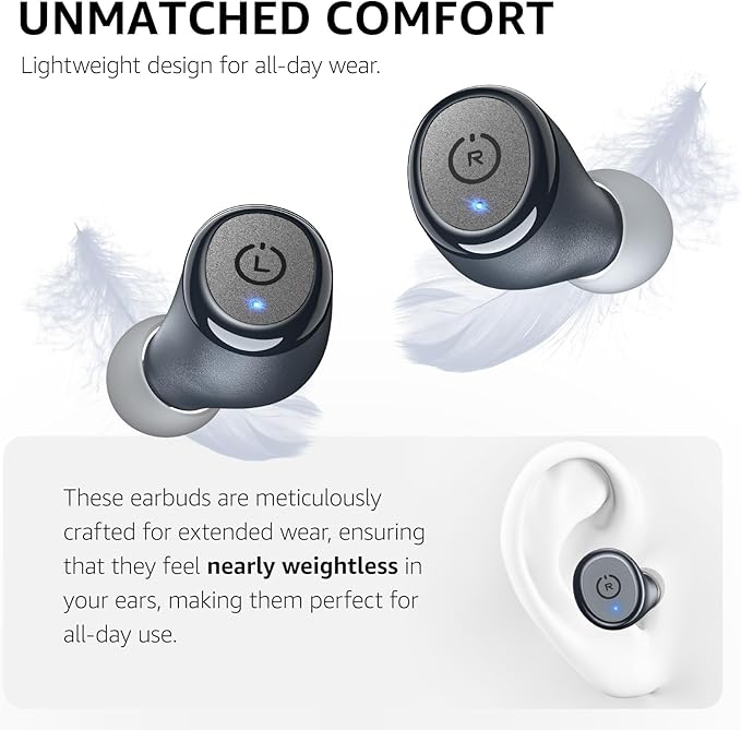 TOZO T10 Wireless Earbuds Bluetooth 5.3 Headphones, App Customize EQ, Ergonomic Design, 55H Playtime, Wireless Charging Case, IPX8 Waterproof Sound in-Ear Headset, New Version