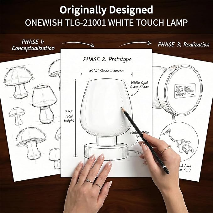 Touch Bedside Table Lamp - Small Lamp for Bedroom with USB C+A Charging Ports 3 Way Dimmable, Nightstand Desk lamp with White Opal Glass Lamp Shade Warm LED Bulb Included, Simple Design Gifts
