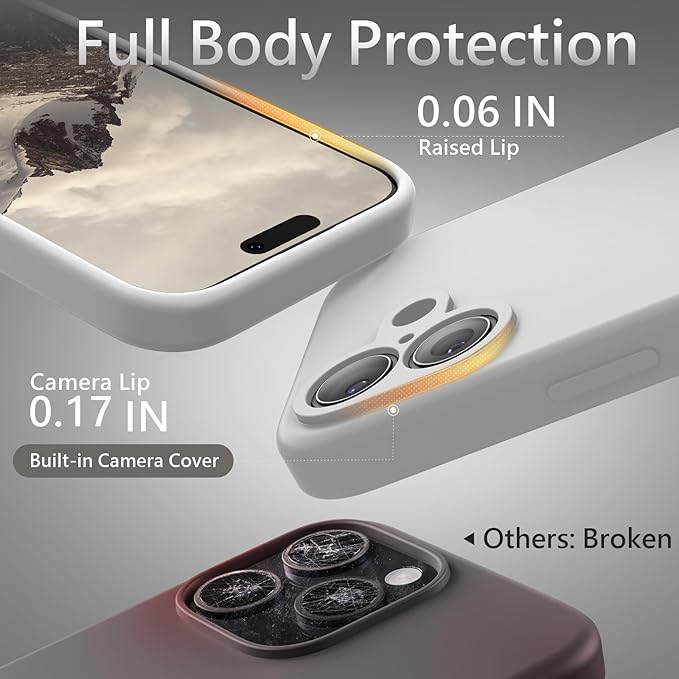 FireNova Magnetic for iPhone 17 Case, Compatible with MagSafe, [Integrated Silicone Camera Control Button] [Camera Protection] Anti-Scratch Microfiber Lining Phone Case, 6.3", White