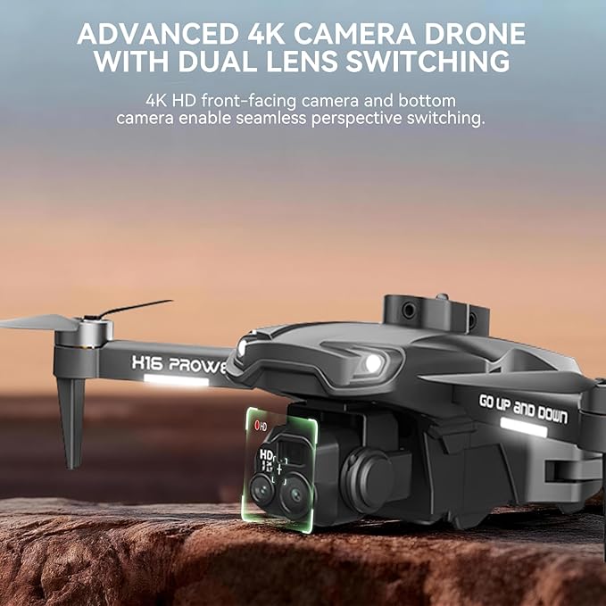 Camera Drone, TODAMU Drone with Camera for Adults&Beginners, Brushless FPV Mini Drone Easy to Fly, Obstacle Avoidance, Stable Hover, Gesture Selfie, Foldable Hover RC Quadcopter with 2 Batteries, Headless Mode