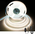 AXMOTUT 32.8ft COB LED Strip Lights 4000K Dimmable, High CRI 93+ with Power Adapter, Flexible Light Strips for Bedroom, Room, Kitchen, Mirror （Remote Control not Included）