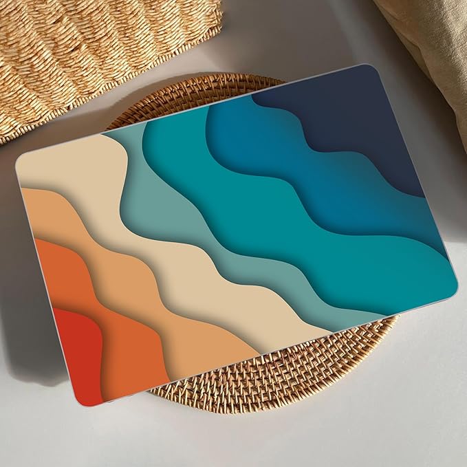 AKIT Compatible with MacBook Air 13 inch Case M5 2026 2025-2022 M4 M3 M2 A3449 A3240 A3113 A2681, Unique Hard Shell Laptop Case+Screen Protector+Keyboard Cover for MacBook Air 13.6 inch, Colorful Wave