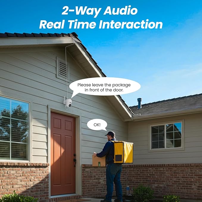 Cinnado 2K Cameras for Home Security-2.4G WiFi Outdoor Camera Wireless Solar/Battery Powered, 360° Viewing, Human Detection, Color Night Vision, Cloud/SD Storage B6 (B6-White-3pack-2.4G)