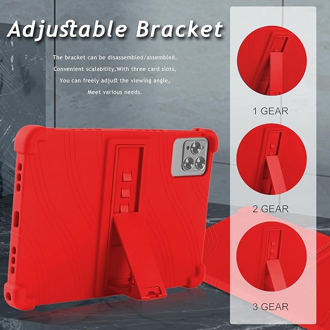 ATOOZ for ROWT 10.1 inch Tablet Case,Soft Silicone Case for ROWT A10/SVITOO Tab 10/Aiprotablet C20e/ZONKO D115/MB1001 10.1 inch Tablet with Stand (Red)