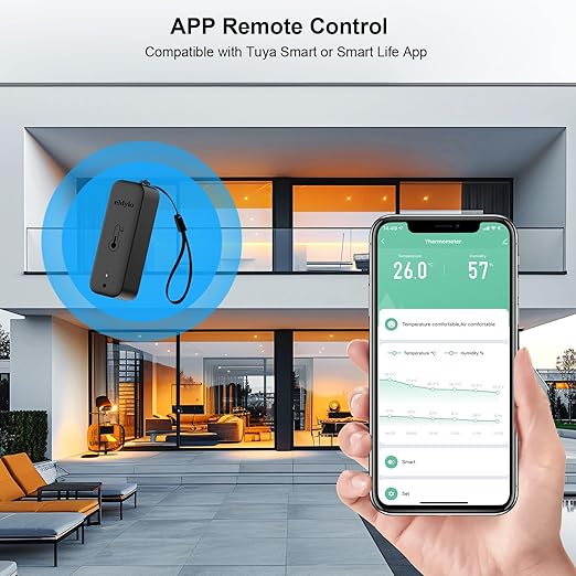 WiFi Thermometer, Humidity Meter with Smart Alert, Data Storage and Calibration, Temperature and Humidity Monitor for Bedroom, Baby Room, Warehouse, Cellar, Greenhouse, Black 1 Pack