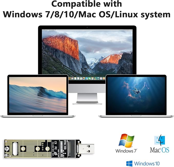 ELUTENG NVME to USB Adapter USB 3.1 Gen 2 to M.2 NVMe SSD Converter Adapter 10Gbps PCIe Based M Key Hard Drive Reader Max 4TB Support UASP for 2280 2260 2242 2230 SSD (Only for M.2 NVME)