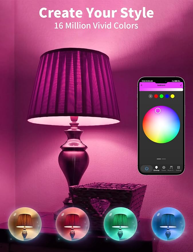 Smart Light Bulbs, 16W 150W Equivalent 1600 Lumens 2700K-6500K Tunable BR30 WiFi Color Changing Light Bulb Works with Alexa Google,Recessed Alexa Light Bulb,Dimmable Flood Smart Bulb,4 Pack