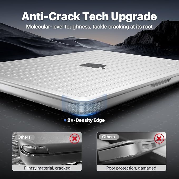 Soonjet TravelArmor for MacBook Pro 14 inch Case | M5 M4 M3 M2 M1 Pro/Max 2026 2025-2021 | Anti-Cracking Tech | 360° Defense Upgrade | Protective Hard Shell Laptop Cover | Frosted Clear