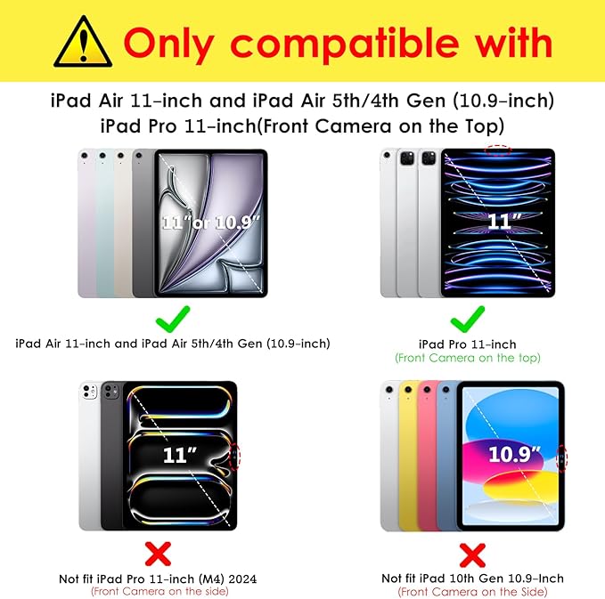 DTTO for iPad Pro 11 Inch 4th/3rd/2nd/1st Generation 2022/2021/2020/2018 Case, Also Fit iPad Air 11-Inch/5th/4th Gen, Slim Lightweight Trifold Stand Soft Back Cover，Auto Sleep/Wake,Purple