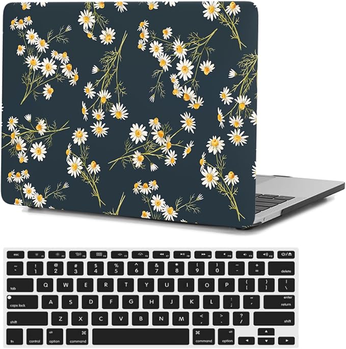 Hard Shell Compatible with MacBook Pro 16 Inch Case 2020 2019 Release Model A2141 with Touch Bar Touch ID, Plastic Protective Laptop Cover Case and Keyboard Skin, Daisy