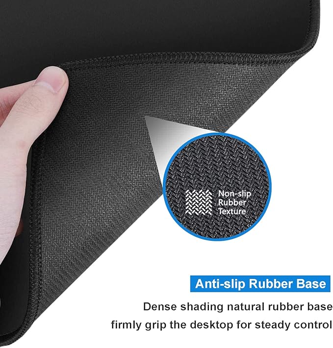 XXL Large Gaming Mouse Pad,Mousepad with Stitched Edge Frame & Non-Skid Rubber Base,Desk Mat for Work,Office Desk Pad for Laptop,Computer Keyboard and Mice Combo Pads Mouse Mat 31.5X15.7 inches