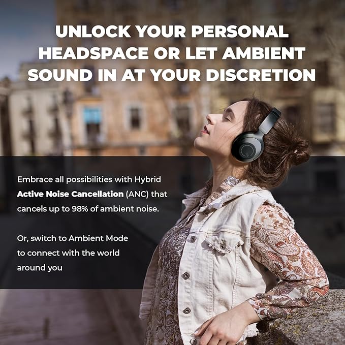 Creative Zen Hybrid Pro (Classic) Wireless Over-Ear Headphones with LE Audio, BT-L3 Wireless LE Audio Transmitter and Boom Mic, Up to 100 Hours, Hybrid Active Noise Cancellation, Ambient Mode