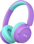 iClever BTH22 Kids Bluetooth Headphones, 60H Play Time, USB C Fast Charging, Bluetooth 5.4, AUX Cord,Safe Volume 74/85 dBA,Toddler Headphones for iPad/Tablet/Travel/School, Purple