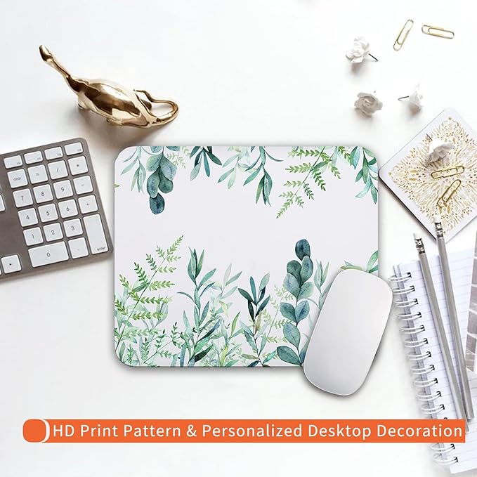 Square Mouse Pad Green Grass, Personalized Premium-Textured Custom Mouse Mat Design, Washable Mousepad Cloth, Non-Slip Rubber Base Computer Mouse Pads for Wireless Mouse