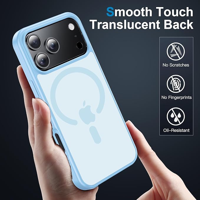 for iPhone 17 Pro Max case with Camera Lens Protector [10Ft Military-Grade Protection] Compatible with fit MagSafe Shockproof Cover Phone case for iPhone 17 Pro max 6.9 inch, Light Blue