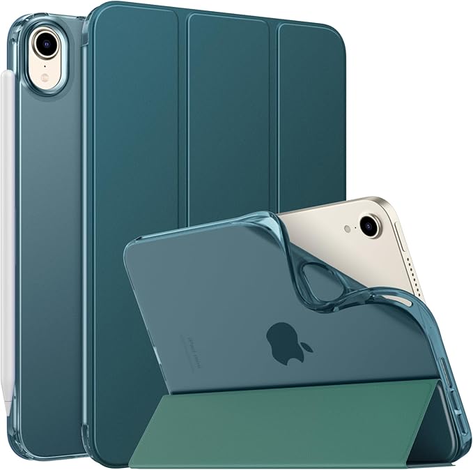 MoKo Case Fit New iPad mini 7 (A17 Pro) 2024, iPad mini 6th Generation Case 2021 (8.3-inch), iPad mini 6 Case, Soft TPU Translucent Frosted Back Cover Case for iPad mini 7th, Turquoise