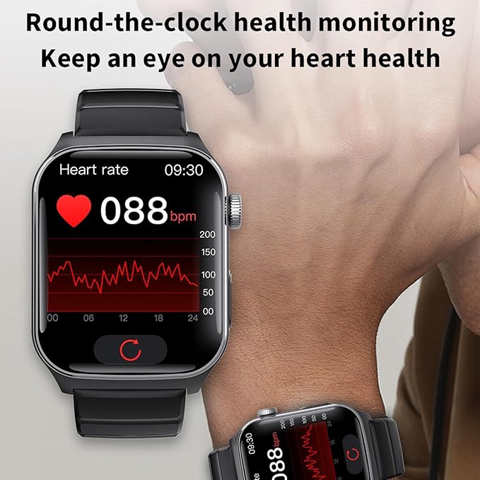 Fall Detection Smart Watch for Seniors Fall Alert Watch with SOS Heart Rate Monitor Sleep Monitoring Pedometer for Android iOS