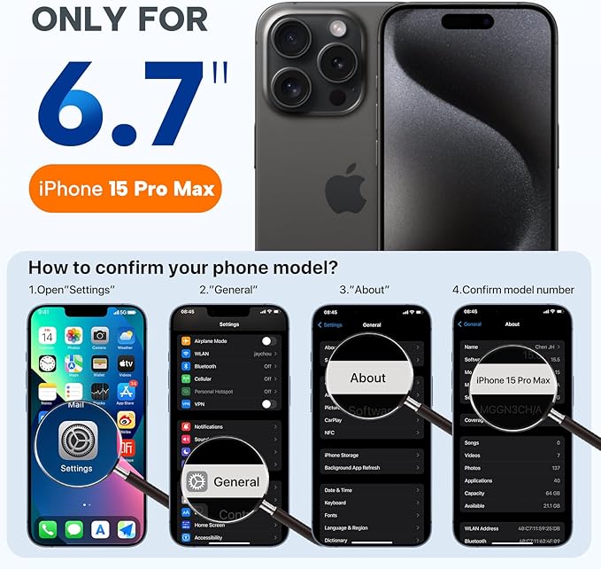Miracase Magnetic for iPhone 15 Pro Max Case, [Soft Anti-Scratch Microfiber Lining], Compatible with MagSafe, Liquid Silicone Case Shockproof Drop Protection Phone Case for 15 ProMax, Blue