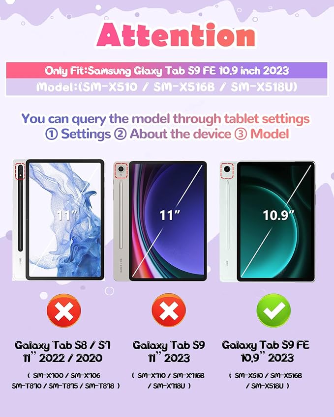 Wazzasoft for Galaxy Tab S10 FE/S9 FE Case 10.9 Inch - Girls Cute Cat Kitten 3D Cartoon Women Soft Silicone Tablet Cover for Samsung Galaxy S9 FE with Rotating Stand & Strap Funda para Tab S10 FE 5G